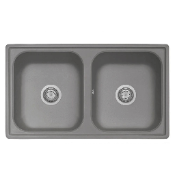 [94619] Samet Lavello 86x50 2 vasche Granitovero862vcrp croma