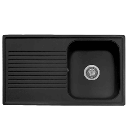 [94615] Samet Lavello 86x50 Granitovero861vnep reversibile 1 vasca gocciolatoio  nero