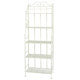 [S-V6433360000] Scaffale Metallo Jessica Bianco Brush 5P Largo 60x28h180 cm