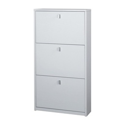 [S-ASK553BFBFK] Scarpiera Slim Salvaspazio Tre Ante Bianco Cenere 63x18x h117 cm