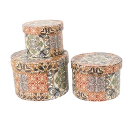 [S-V1225830000] Scatola ecopelle 1-3 mandala tondo ø27h18