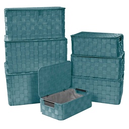 [S-V1225680000] Scatola rettangolare verde acqua in poliestere 1-7 cm40x30h21,5