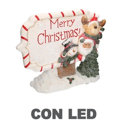 [S-V6139730000] Scritta in resina bianco rosso con led - 45x12x36 cm