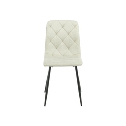 [100173] Sedia Imbottita Beige con Cuciture a Rombo  43x45x91 cm