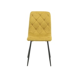 [S-FZ100175] Sedia Imbottita Gialla con Cuciture a Rombo L 43 x P 45 x H 91 cm