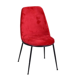[S-V2807300000] Sedia Design in Velluto e Metallo Rotterdam Rosso - Dimensioni: 49 x 56 cm, Altezza Seduta: 44 cm, Altezza Totale: 85 cm