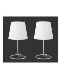 [S-TRIOR50272001] Set Due Lumetti Moderni Nichel Paralume Bianco