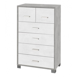 [S-A772CEOSK] Settimino alto sei cassetti Cemento Bianco 70x41x h112 cm
