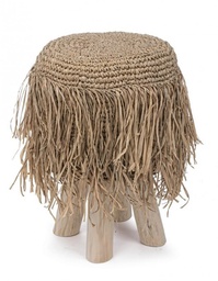 [S-B0680554] Sgabello Florinda G02 H45 in Teak Naturale e Sisal