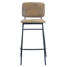 [S-FZ100359] Sgabello Ross in ecopelle tortora con gambe nere 106 cm, 43 cm, 45 cm