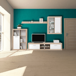 [91840] Soggiorno moderno Sunset rovere sonoma e bianco