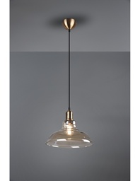 [S-TRIOR30731004] Sospensione in Ottone con Vetro Ambra Ø28 cm