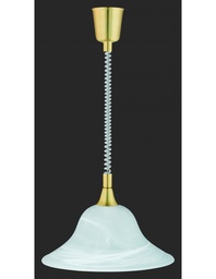 [S-TRIO301700108] Sospensione Viola Ottone e Vetro Bianco Ø39 cm