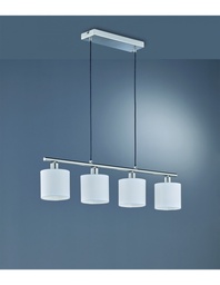 [S-TRIOR30334001] Sospensione 4 Luci Nichel L75 cm