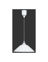 [S-TRIO301400101] Sospensione Diego Vetro Rigato Bianco Ø30 cm 1xE27 Trio Lighting