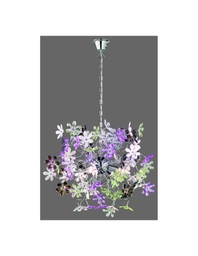 [S-TRIOR10014017] Sospensione Flower 4xE14 Cromo Fiori Multicolor Ø63 cm Trio Lighting