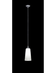 [S-TRIOR30551001] Sospensione Moderna Koni 1xE27 Nichel E Vetro Bianco Ø15 cm Trio Lighting
