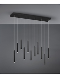 [S-TRIO321611132] Sospensione Moderna Tubular 11 Tubi Led Nero L115 cm