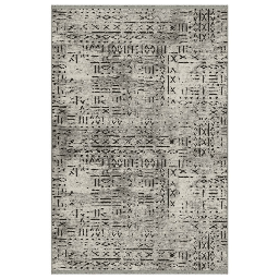 [97045] Tappeto ciniglia antiscivolo Vadi grigio decorazione geometrica 160x230