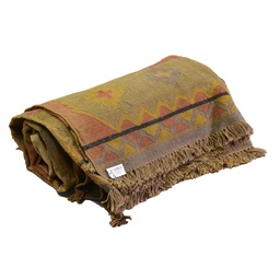 [S-V9210330000] Tappeto in juta rosso e beige - 120 cm x 300 cm x 400 cm