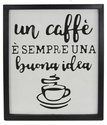 [S-V9109490000] Targa legno un caffe' e'... ea-6618 cm.40 x 2,5 h 49