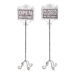 [S-V6436410000] Targhetta con supporto alto aperto-chiuso cm30,5x23,5h111