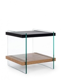 [S-B0734009] Tavolino in Legno Nero 50x50 - Design Moderno e Resistente