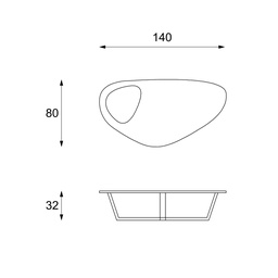 [S-OM/372/VP] Tavolino in mdf verde petrolio con base in metallo grigio cromato, dimensioni 140x80x32h cm