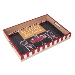 [S-V5960750000] Vassoio in legno nero rettangolare 40x30x5 cm