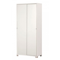 [SA-A798BFBFK] Armadio Multiuso Due Ante Scorrevoli con Ripiani Bianco 82x41x h190 cm