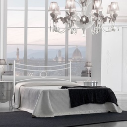 [SA-CONCAGIR1601D3] Letto matrimoniale in ferro bianco CONCA 166x202x h117 cm