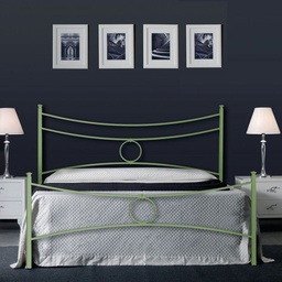 [SA-CONCAPED1601D7] Letto matrimoniale in ferro con pediera Verde CONCA 166x208x h117 cm