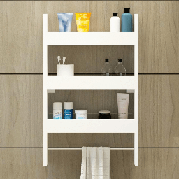 [SA-FZ99152] Mensola da parete con 3 ripiani Alisa, colore bianco, L 50 x P 14 x H 80 cm