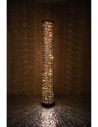 [SA-TRIOR42801002] Piantana in Tessuto Nero Oro Cilindro con Effetto Stelle Vintage LED