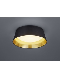 [SA-TRIOR62871279] Plafoniera Led Paralume Tessuto Nero e Oro Ø34 cm