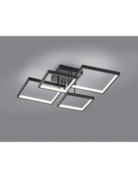 [SA-TRIO627710432] Plafoniera Led 4 Quadrati 52x52 cm Nero
