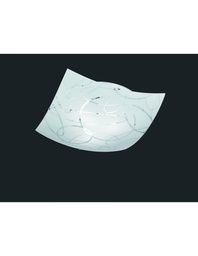 [SA-TRIO604400301] Plafoniera Quadrata Spirelli 3xE27 Vetro Con Cerchi Decorativi 50x50 cm