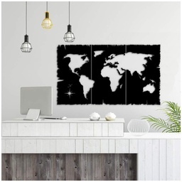 [SA-FZ93758] Quadro decorazione murale mappa nera 125x73 cm