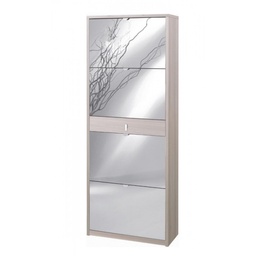 [SA-ASK569OLSPK] Scarpiera a specchio con 4 ante e un cassetto Olmo Chiaro 63x29x164 cm