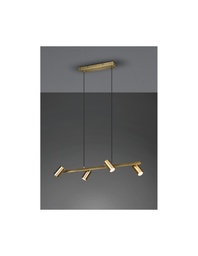 [SA-TRIO302400404] Lampada a Sospensione 4 Faretti Orientabili Ottone Invecchiato