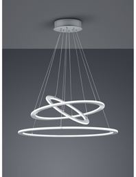 [SA-TRIO321910307] Sospensione LED Dimmerabile 3 Anelli Nichel Ø80 cm